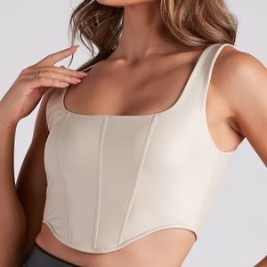 Sleek style faux leather corset top